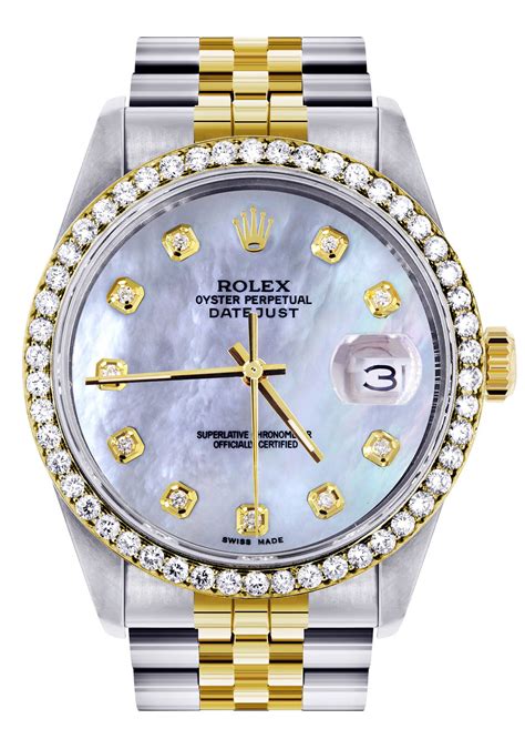 rolex 36mm datejust pearl face with diamond numerals|Rolex Datejust 36mm white dial.